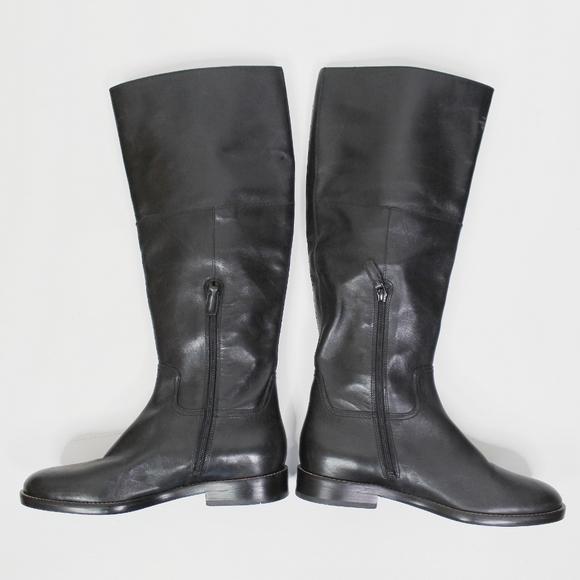 Cole Haan Black Knee High Leather Riding Boot - Picture 4 of 11